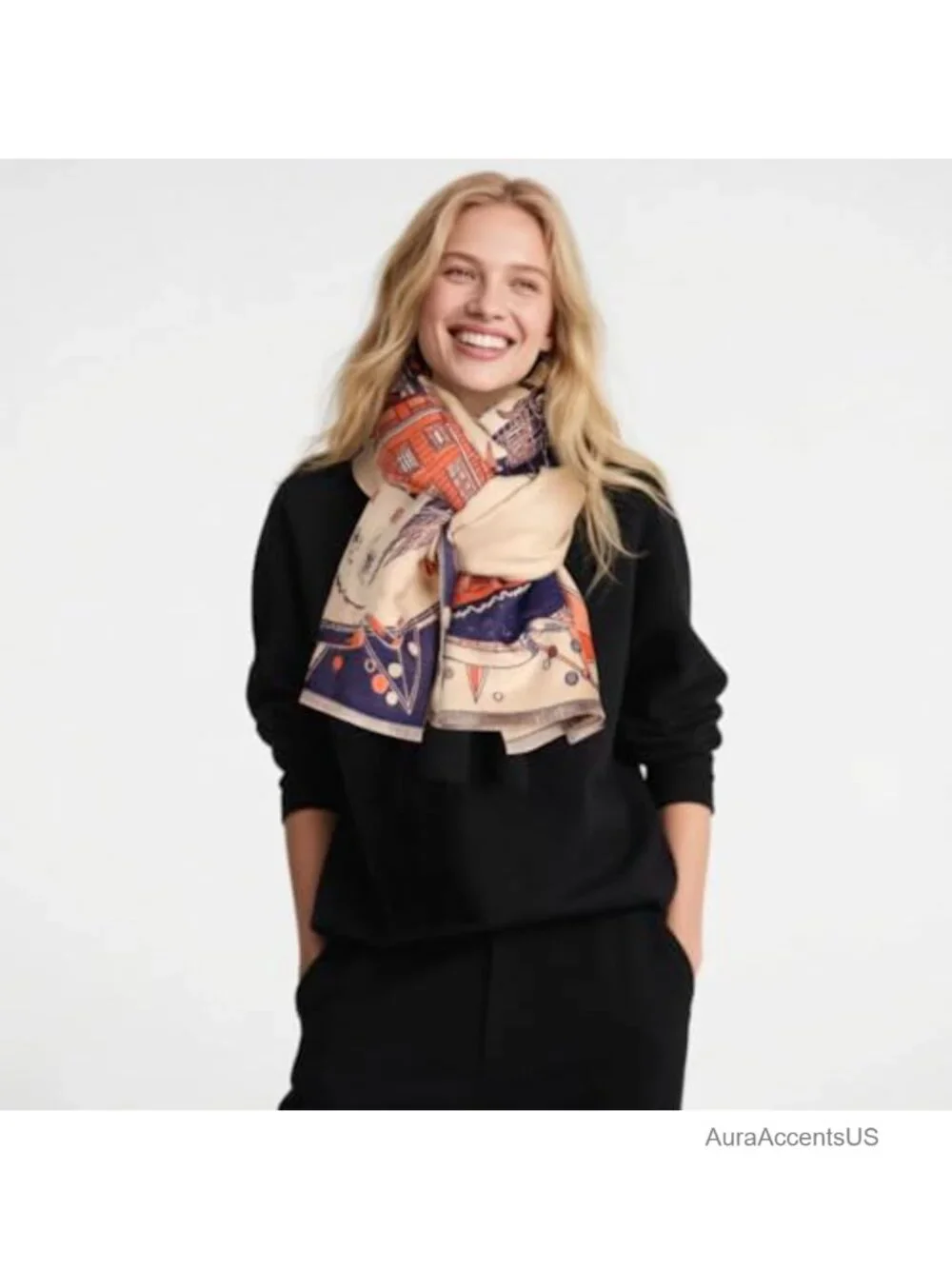 Cashmere Pashmina Shawl Wrap Silky Reversible Poncho Cape for Evening